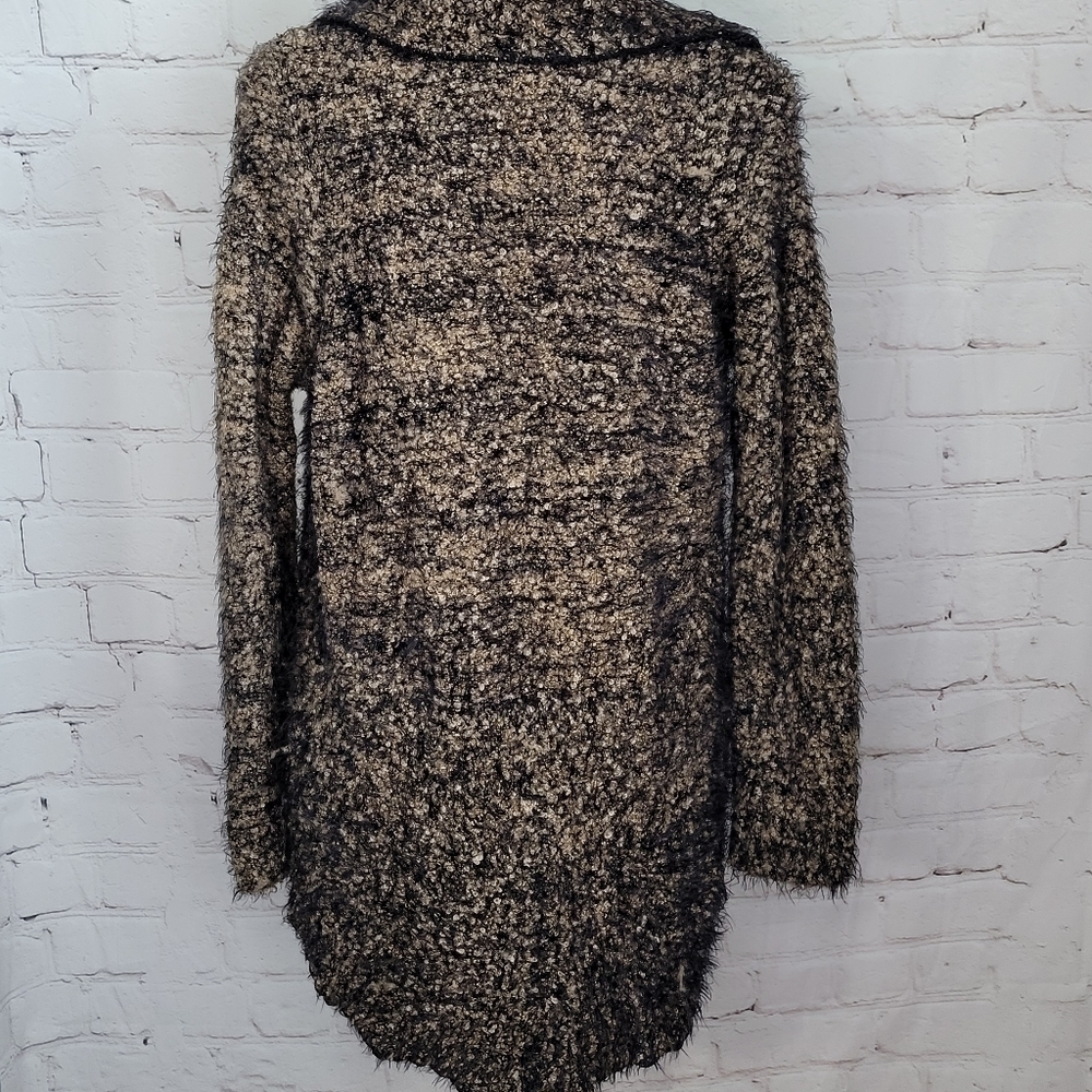 SlopI Tan brown open furry sweater - Picture 2 of 5